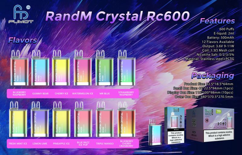 randm crystal RC600 puffs vapes vapes