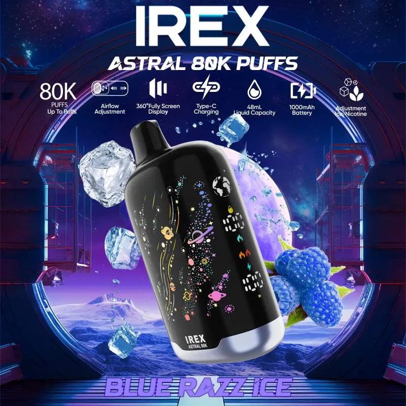 Blue razz iceIREX Astral 80000 Blue razz iceIREX Astral 80000