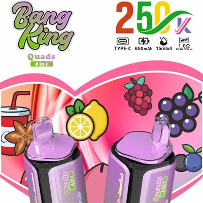 BANG KING Quads 4IN1 250000: En splinterny oplevelse i premium engangs E-ciga...