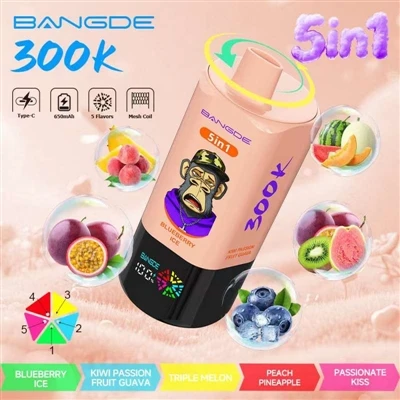 BANG DE 5IN1 300K: Én enhed, fem smagsvarianter, 300.000 ultra-lang batterile...
