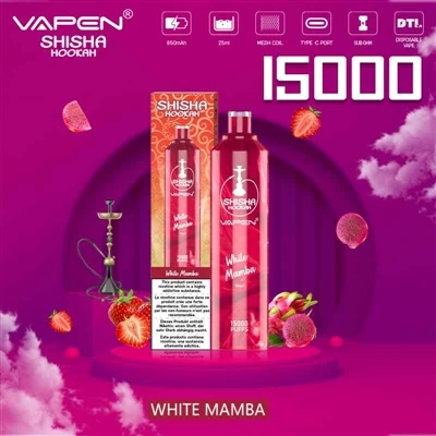 VAPEN SHISHA HOOKAH 15000: En høj-E-cigaret med høj kapacitet, der sætter van...