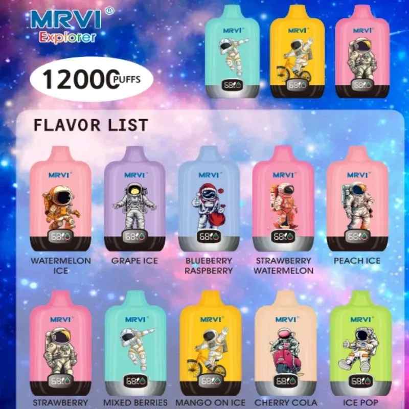 Mrvi-Explorer-12000-Puffs-Disposable-Vape-Wholesale-Mrvi-Bigger-Puffs-Disposable-Vapes-Pen-Style-Vape-E-CigarettesMRVI EXPLORER 12000